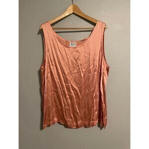 Vintage Gianfranco Ferre Womens Top Plus IT 56 US 20 Pink Silk Blend Satin FLAW